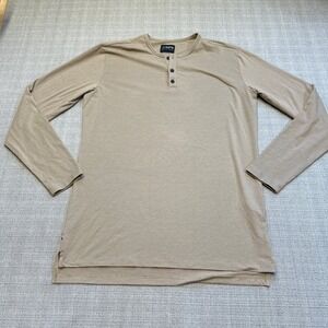 Tan Long Sleeve Henley Shirt